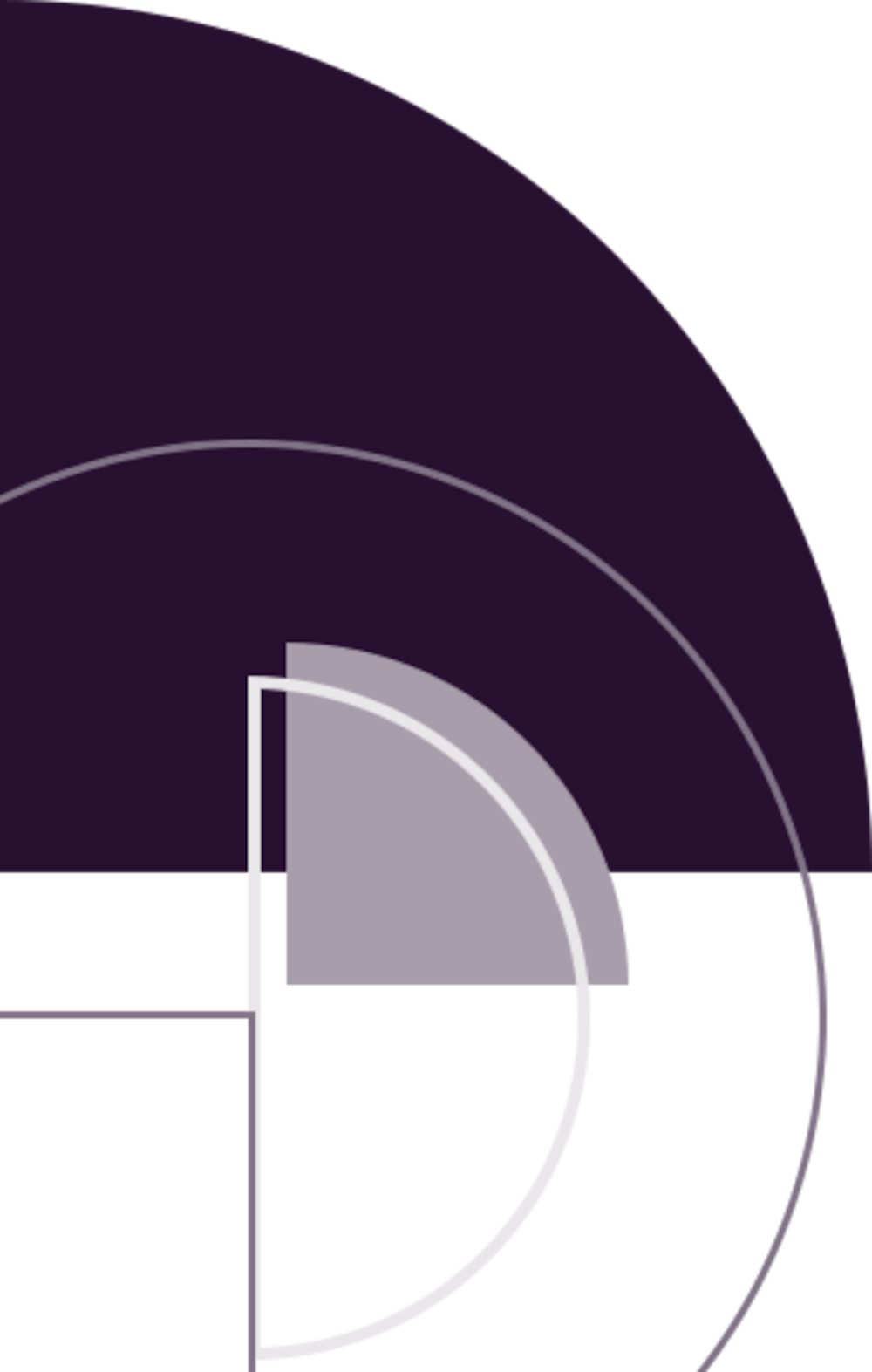 An image depicting the golden ratio, it uses the colors purple and grey.